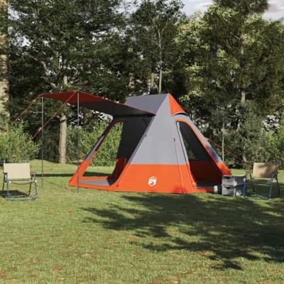Camping Tent met dak Grijs en Oranje 482 x 360 x 227 cm taft