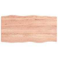 Tafelblad natuurlijke rand 100x50x(2-4) cm eikenhout lichtbruin - thumbnail
