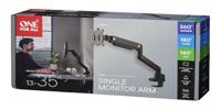 One For All Solid Single black Monitor-tafelbeugel 33 cm (13) - 88,9 cm (35) Zwart In hoogte verstelbaar, Kantelbaar en roteerbaar, Zwenkbaar - thumbnail