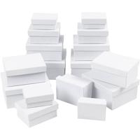 Creativ Company Rechthoekige dozen, h: 3,5+4,5+5,5+6,5 cm, afm 7,5x5 + 9,5x7 + 11,5x8,5 + 14x11 cm, 4x4 stuk/ 1 doos - thumbnail