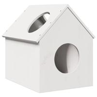 VidaXL Kattenhuis 41x50x50 cm massief grenenhout wit - thumbnail