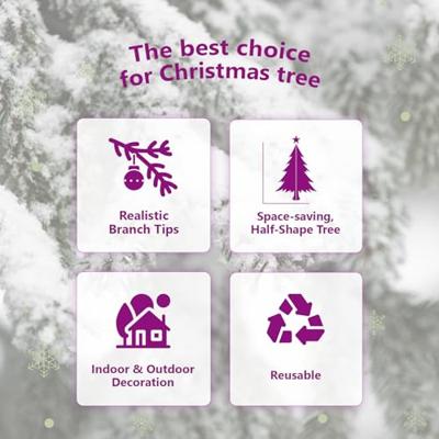 VidaXL Kunstkerstboom half met sneeuw smal 150 cm