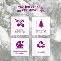 Kunstkerstboom half met sneeuw smal 150 cm - thumbnail