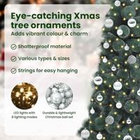 VidaXL Kunstmatige voorverlichte kerstboom met ballenset groen 150 cm - thumbnail