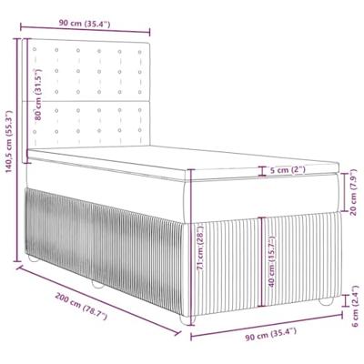 Boxspring met matras stof crèmekleurig 90x200 cm