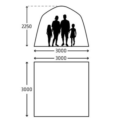 Opblaasbare schuilplaats KAMPA AIR Shelter 300 - 3 x 3 m Grijs en zwart