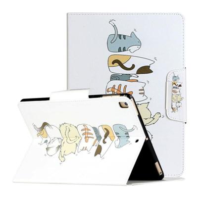 Voor iPad 5 Painted Pattern Horizontale Flip Lederen Case met houder (Cat Back View)