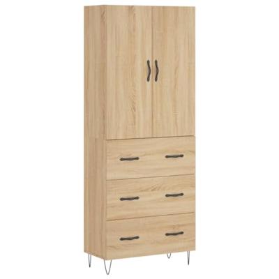 Hoge kast 69,5x34x180 cm bewerkt hout sonoma eikenkleurig