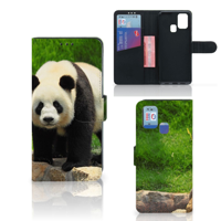 Samsung Galaxy M31 | Telefoonhoesje | Met pasjeshouder | Panda - thumbnail