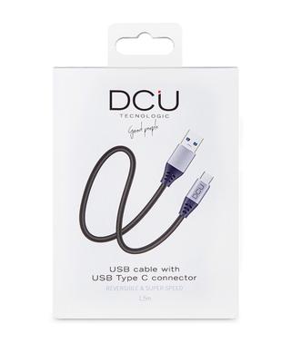 Kabel USB A naar USB C DCU Zwart (1,5M)
