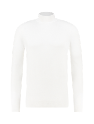 Pure White Essential Knit Mockneck
