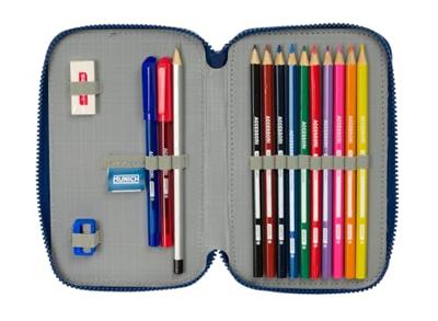 Schooletui met Accessoires Munich North Marineblauw 12.5 x 19.5 x 4 cm 29 Onderdelen