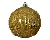 Kerstbal Plastic Glitter Ø8cm Goud - thumbnail