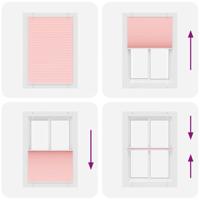 Pliss rolgordijn 90x100 cm stofbreedte 89,4 cm polyester roze - thumbnail