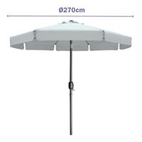 Marbueno Parasol Staal 8 Spaken D300 cm Polyester Wit Tuin, Zwembad, Terras 10489 - thumbnail