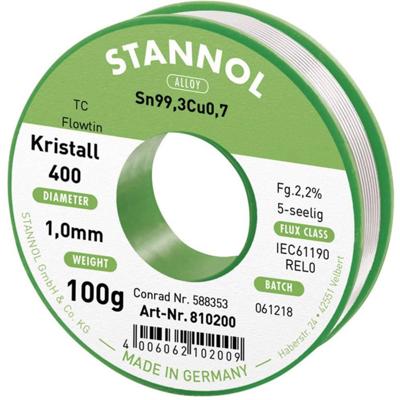 Stannol Ecology TC Soldeertin, loodvrij Spoel Sn99,3Cu0,7 REL0 100 g 1 mm Stannol Ecology TC Soldeertin, loodvrij Spoel Sn99,3Cu0,7 REL0 100 g 1 mm