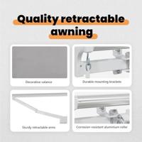 VidaXL Inklapbaar zonnescherm lichtgrijs 350 x 250 cm - thumbnail