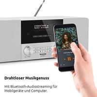 TechniSat Digitradio 4 Stereo DAB Radio (Dab+, Fm, Bluetooth, Hoofdtelefoonaansluiting, Aux-Ingang, Wekker, Oled-Display, 20 Watt Rms, Elac Luidspreker) Wit - thumbnail