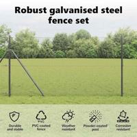 VidaXL Afrasteringspaal grijs 25 x 1,2 m (19 x 19 mm gaas) - thumbnail