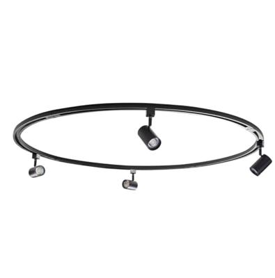QAZQA Modern railsysteem met 4 spots zwart 1-fase rond - Iconic Jeana