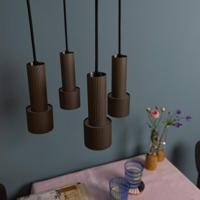 Brilliant Hanglamp rondCadiz 4-lichts zwart met brons - 60119/76 - thumbnail