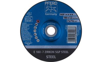 PFERD TOOLS 62217737 E 180-7 ZIRKON SGP STEEL Afbraamschijf gebogen Diameter 180 mm Boordiameter 22.23 mm Staal 10 stuk(s)