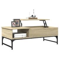 Salontafel 100x50x35 cm bewerkt hout en metaal sonoma eiken - thumbnail