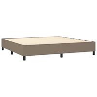 Boxspring met matras stof taupe 200x200 cm - thumbnail