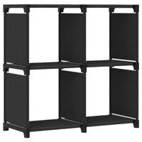 Kast met 4 vakken 69x30x72,5 cm stof zwart - thumbnail
