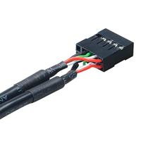 Akasa USB 3.0 to USB 2.0 Adapter Cable | USB 3.0 19-Pin Male Connector to USB 2.0 Internal 9-Pin Connector | AK-CBUB19-10BK - thumbnail