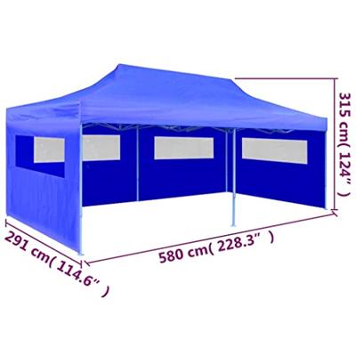 Partytent pop-up inklapbaar 3x6 m blauw - thumbnail