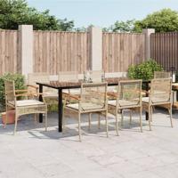 9-delige Tuinset met kussens poly rattan beige - thumbnail