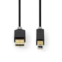Nedis USB-Kabel USB 2.0 USB-A Male - USB-B Male 1 m PVC Antraciet - thumbnail