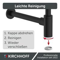 Design Wastafel Fontein Sifon - 5/4" x 32mm, mat zwart - thumbnail
