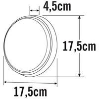 Wandlamp of plafonniere Konstsmide Cesena 7974-250 mat wit 230V round Ø 17.5cm, vandalismebestendig glas, 1x 10W - thumbnail