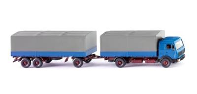 Wiking 0455 01 H0 Vrachtwagen Mercedes Benz Vrachtwagen met aanhanger NG, azuurblauw Wiking 0455 01 H0 Vrachtwagen Mercedes Benz Vrachtwagen met aanhanger NG, azuurblauw