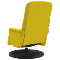 Fauteuil met voetensteun verstelbaar fluweel geel - thumbnail