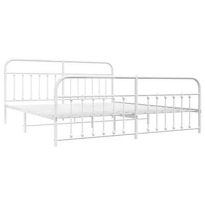 Bedframe met hoofd- en voeteneinde metaal wit 193x203 cm