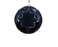 Kerstbal 10 cm donker blauw - thumbnail