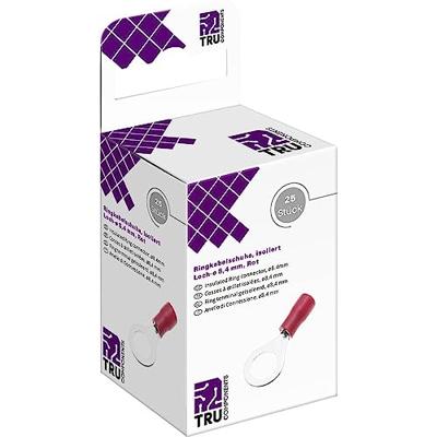 TRU COMPONENTS T2010C285 Ringkabelschoen Dwarsdoorsnede (max.)=1.5 mm² Schachtdiameter=8.4 mm Deels geïsoleerd Rood 25 stuk(s)