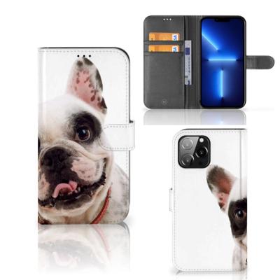 iPhone 13 Pro Max | Telefoonhoesje | Met pasjeshouder | Franse Bulldog