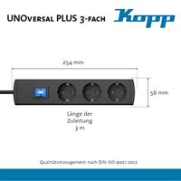 Kopp 232605019 Stekkerdoos met schakelaar 3-voudig Antraciet Randaarde stekker 1 stuk(s) - thumbnail
