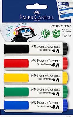 Faber Castell Textielmarkers - 5 stuks