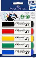 Faber Castell Textielmarkers - 5 stuks - thumbnail