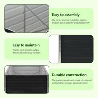 Plantenbak verhoogd 160x80x45 cm gegalvaniseerd staal antraciet - thumbnail