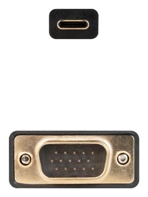 NANOCABLE 10.15.5202 converterkabel USB-C naar VGA, 1,8 m, zwart