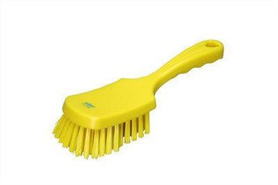 Vikan werkborstel geel korte steel hard