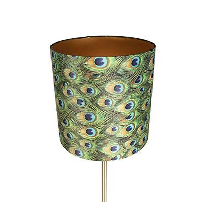 QAZQA Vloerlamp messing met pauw kap 40 cm - Simplo QAZQA Vloerlamp messing met pauw kap 40 cm - Simplo