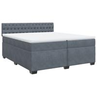Boxspring met matras fluweel donkergrijs 200x200 cm - thumbnail