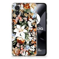 TPU Case voor Motorola Edge 30 Neo Dark Flowers - thumbnail